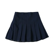 Girls Summer Fashion High Waist Tennis Pleated Slim Skirt Casual Mini Skirt Fashion High Skirt Navy 3-4 Years